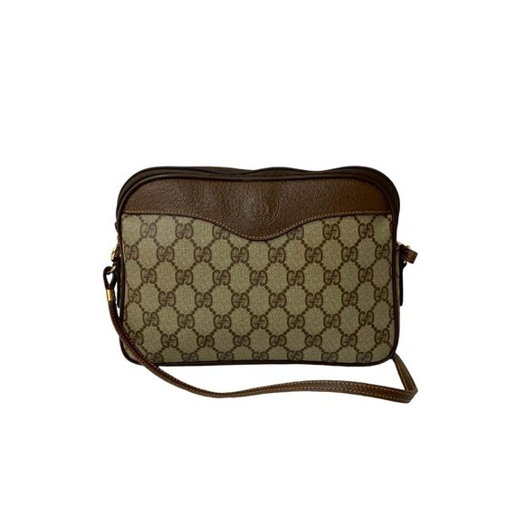 GUCCI Vintage Brown Leather Shoulder Bag - Picture 1 of 9